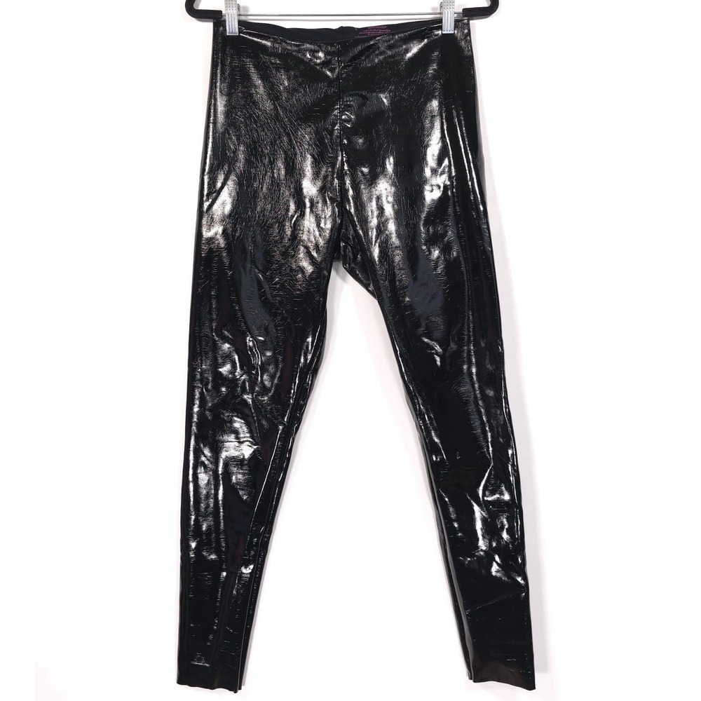 NWOT Commando Control Top Faux Patent Leather Leggings Black Size LARGE USA MADE - Picture 3 of 11